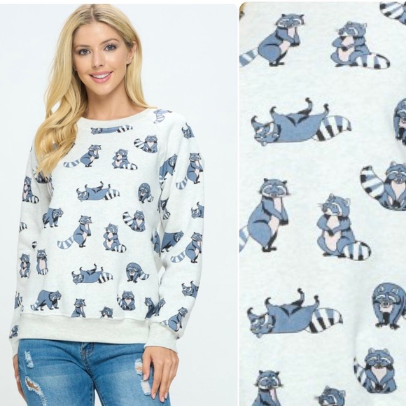 π¦ Raccoon Print Pullover Sweater Sweatshirt - Picture 11 of 11